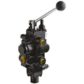 Prince RD516CF5A4B1 Directional Control Valve, Monoblock, Cast Iron, 1 Spool, 4 Ways, 3 Positions, Tandem, Pressure Release Detent 2 Position Detent, Spool "In" and "Out", Spring Center Spool, Lever Handle, 3000 psi, 30 gpm, In/Out: #12