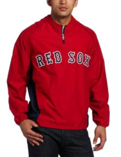MLB Boston Red Sox Gamer Jacket Long Sleeve 1/4 Zip V Neck Gamer Jacket : Sports Fan Outerwear Jackets : Sports & Outdoors