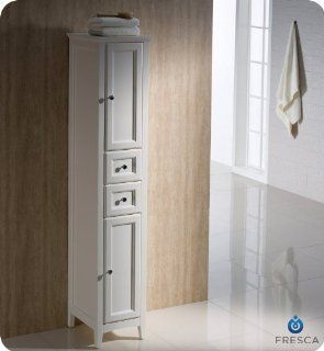 Oxford 14" x 68" Bathroom Linen Cabinet Finish: Antique White: Home Improvement