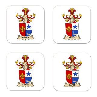 Bayer De Bayersburg Family Crest Square Coasters Coat of Arms Coasters   Set of 4  