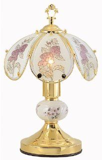 NEW Red Rose 6 Panel 14" Brass Accent Touch Lamp 603 4R : Childrens Lamps : Everything Else