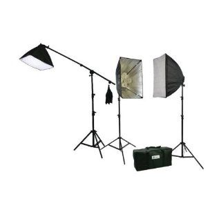 ePhoto 3 Light Softbox Boom Stand Hair Light 2700 Watt Continuous Video Photo Studio Lighting Kit H604SB : Photographic Lighting Umbrellas : Camera & Photo