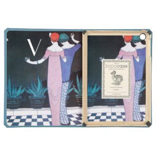 TWO WOMEN IN THE NIGHT ART DECO FASHION MONOGRAM COVER FOR iPad AIR