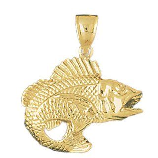 14K Gold Charm Pendant 13.8 Grams Nautical>Bass606 Necklace: Jewelry