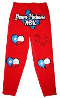 Shawn Michaels HBK Signed Red Texas Hearts Tights Sports Collectibles