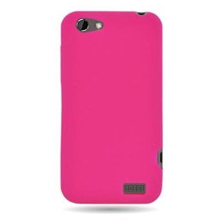 CoverON(TM) Silicone Gel Skin HOT PINK Sleeve Rubber Soft Cover Case For HTC ONE V [WCM609]: Cell Phones & Accessories