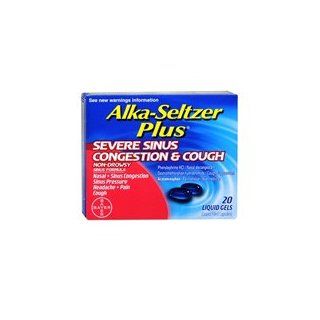 Alka Seltzer Alka Seltzer Plus Severe Sinus Congestion And Cough Liquid Gels, 20 liquigels (Pack of 3): Health & Personal Care