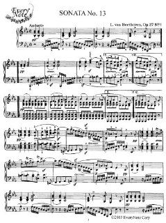 Sonata No. 13 Op. 27, No. 1: Instantly download and print sheet music: Beethoven: Books
