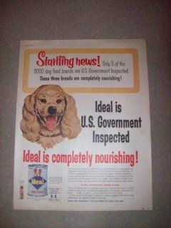Ideal Dog food, Vintage 60's full page print ad (cute little Cocker Spanial)Original vintage 1961 the Saturday Evening Post magazine Print Art. : Everything Else