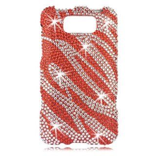 Talon Full Diamond Bling Cell Phone Case Cover Shell for HTC X310e Titan (Zebra   Red)   AT&T: Cell Phones & Accessories