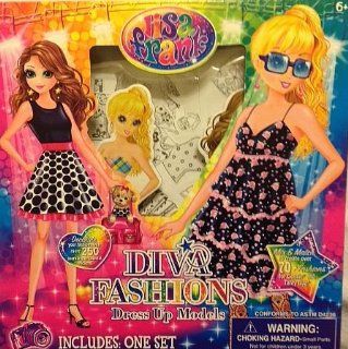 Lisa Frank Diva Fashions Dress Up Models Paper Dolls: Toys & Games
