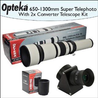 Opteka 650 1300mm HD Telephoto Zoom Lens + Lens Converter To Telescope + 2X Teleconverter Kit  Catadioptric Telescopes  Camera & Photo