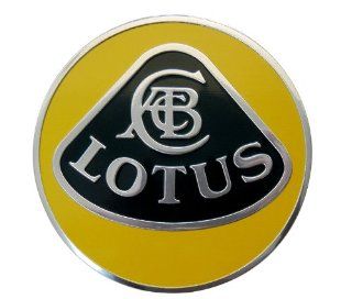 Lotus Large Yellow and Black on Highly Polished Silver Aluminum Emblem Logo Badge Crest Shield for Hood Trunk Fender New Rare: Automotive
