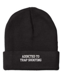 Fastasticdeal Addict Trap Shooting Embroidered Beanie Cap: Clothing