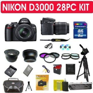 Nikon D3000 SLR Digital Camera 28pcs KIT with Nikon 18 55mm Vr Lens : Camera & Photo