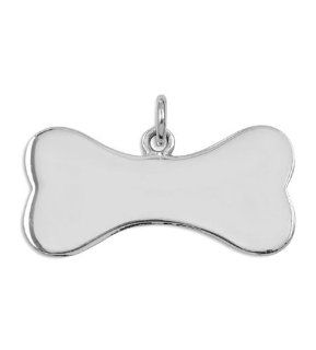 925 Sterling Silver Dog Bone Engrave Pendant Necklace: Jewelry