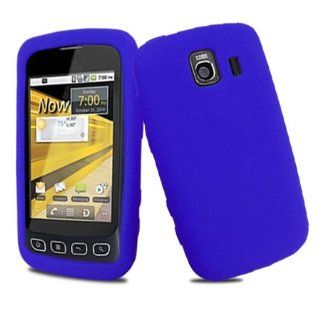 Solid Dark Blue Silicone Skin Gel Cover Case For LG Optimus S LS670: Cell Phones & Accessories