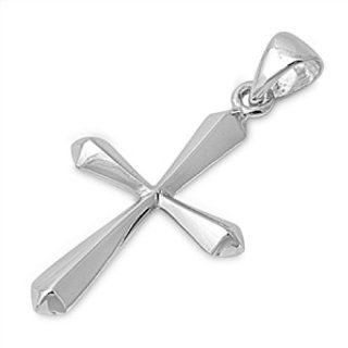 Cross Pendant Sterling Silver 925 Religious Plain Charms Jewelry Gift: Jewelry