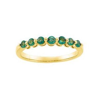 14k Yellow Gold Anniversary Band Ring Emerald   Size 7   JewelryWeb: Anniversary Rings Department Target Audience Keywords: Jewelry
