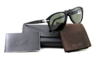Persol Men's 0PO0649 95/31 52 Aviator Sunglasses,Black Frame/Green Lens,One Size: Persol: Clothing