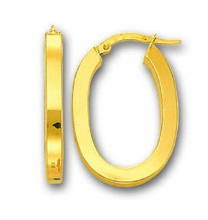 14k Yellow Gold 20 mm X 30 mm Hoop Earrings: Jewelry