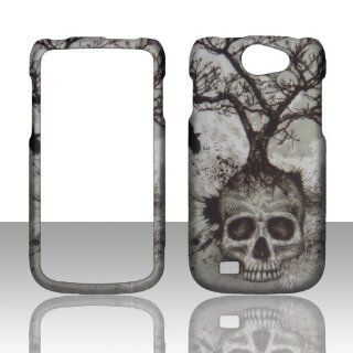 2D Tree Skull Samsung Exhibit II 4G T679 / Galaxy Exhibit 4G / Galaxy W (i8150) Wonder T Mobile Hard Case Snap on Rubberized Touch Case Cover Faceplates: Cell Phones & Accessories