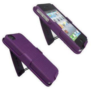 Apple iPhone 5 All Carrier Shell Holster Combo Case with Kick Stand and Stylish Purple on Purple Design: Cell Phones & Accessories