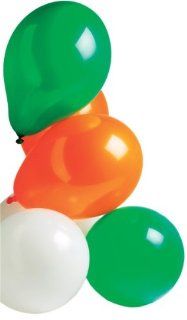 Belbal 30 Ireland Euro 2012 Balloons   Greeen, White And Orange 12" Metalic Latex: Toys & Games