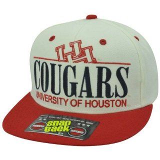 NCAA UH Houston Cougars Retro Baseline Flat Bill Snapback Adjustable Hat Cap : Sports Fan Baseball Caps : Sports & Outdoors