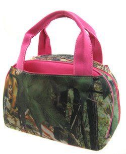 Pink Trim Camo Camouflage Insulated Lunch Bag Box: Kitchen & Dining