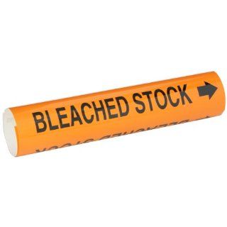 Brady 5799 I High Performance   Wrap Around Pipe Marker, B 689, Black On Orange Pvf Over Laminated Polyester, Legend "Bleached Stock": Industrial Pipe Markers: Industrial & Scientific