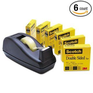 Scotch 665 Double Sided Tape with C40 Dispenser, 1/2" x 900", 6 Clear Rolls/Pack: Industrial & Scientific