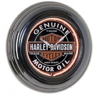 Harley Davidson Oil Can Neon Clock. HDL 16617: Clothing