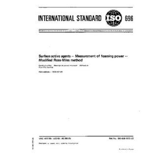 ISO 6961975, Surface active agents    Measurement of foaming power    Modified Ross Miles method ISO TC 91 Books