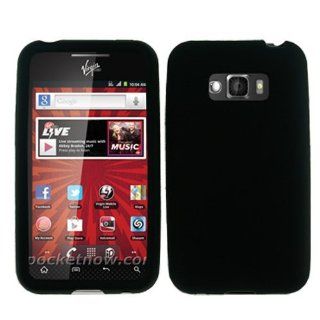 LG Optimus Elite LS696 Cell Phone Solid Black Silicon Skin Case: Cell Phones & Accessories