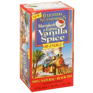 Celestial Seasonings Black Tea, Marrakesh Express Vanilla Spice, Tea Bags, 20 Count Boxes (Pack of 6) : Grocery & Gourmet Food