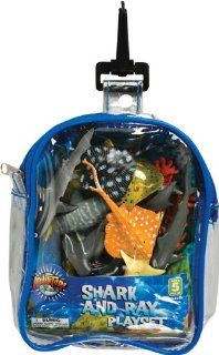 Shark and Stingray Playset: 12 Piece Toy set in Clip Bag for Play on the GO!: Toys & Games