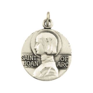 Jewelryweb Sterling Silver St. Joan Of Arc Medal Pendant18mm