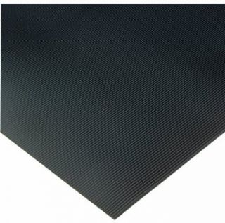 Wearwell PVC 702 Non Conductive Corrugated Switchboard Matting, Full Roll, for Electronic and High Voltage Apparatus, 3' Width x 75' Length x 1/4" Thickness, Black Floor Matting