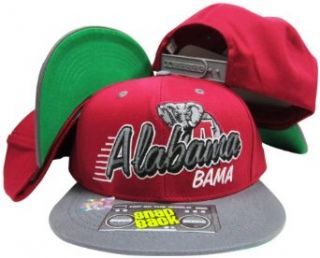 Alabama Crimson Tide Maroon/Grey Two Tone Plastic Snapback Adjustable Plastic Snap Back Hat / Cap: Clothing