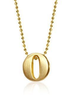 Alex Woo "Little Letters" 14k Yellow Gold "O" Pendant Necklace: Jewelry