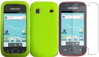 Neon Green Silicone Jelly Skin Case Cover+LCD Screen Protector for Samsung Repp R680: Cell Phones & Accessories