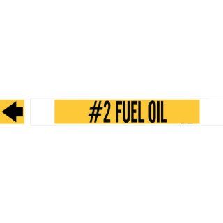 Brady 5693 Hphv High Performance   High Visibility Pipe Marker, B 681/B 883, Black On Yellow Polyester Over Laminate On Fiberglass Plastic Carrier, Legend "#2 Fuel Oil" Industrial Pipe Markers
