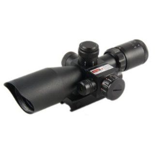 2.5 10X40 Tactical Red Green Illuminated Rifle Scope w/Red Laser : Sports & Outdoors
