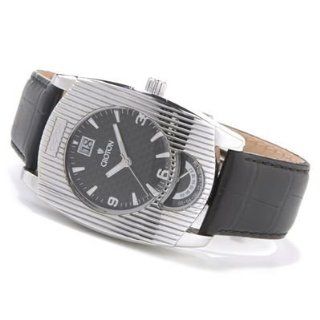 Croton Men's Stainless Steel Leather Strap Watch: Watches