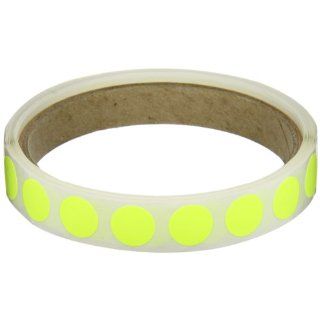 Aviditi DL690L Circle Inventory Color Coded Label, 1/2" Diameter, Fluorescent Yellow (Roll of 500): Industrial & Scientific