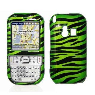 Neon Green and Black Zebra Stripes Design Snap On Cover Hard Case Cell Phone Protector for Palm Centro 690 [Accessory Export Packaging]: Cell Phones & Accessories