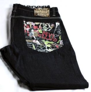 Artful Dodger Embroidered Pocket Jeans Dark Blue (38) at  Mens Clothing store