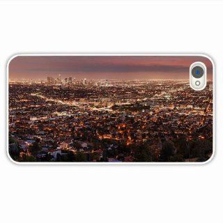 Custom Make Apple Iphone 4 4S City Los Angeles Night View From Above City Of Innervation Present White Case Cover For Girl: Cell Phones & Accessories