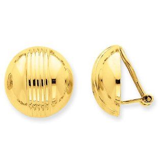 Genuine 14k Yellow Gold Omega Clip Polished Non pierced Earrings 5 Grams of Gold: Mireval: Jewelry
